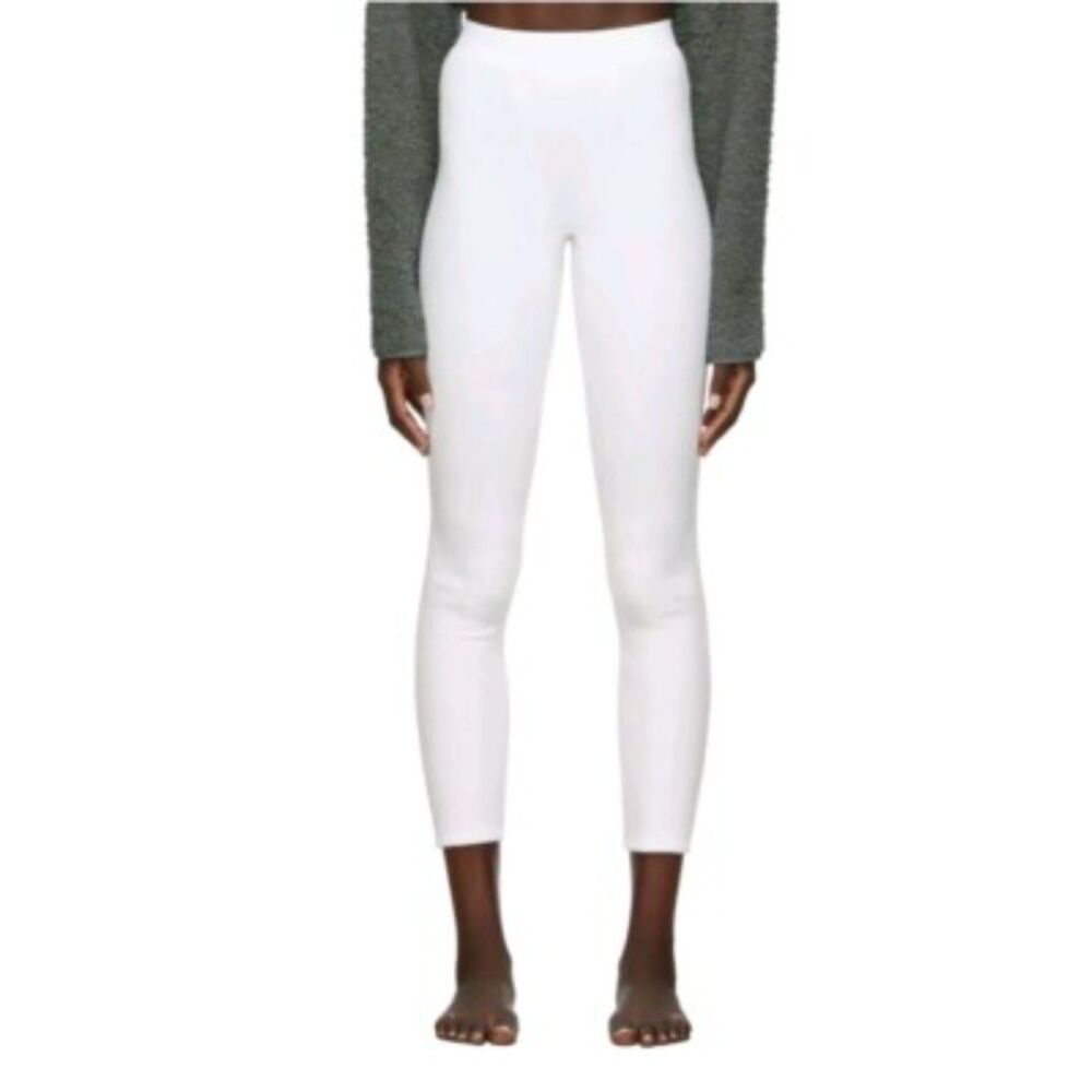 SKIMS *Flawed White Cream French Terry Pull-On Leggings Crop Lounge Pants Medium